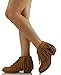 Soda Women's Jervis Faux Suede Double Fringe Moccasin Ankle Boots, British Tan, 5.5 M US