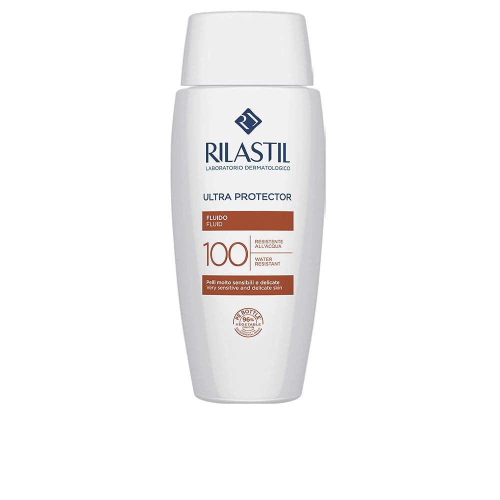 Rilastil Fluido 100 Moisturising and Protective Fluid - Ultra-Random Texture - Water Resistant for Sensitive Hair - Pack of 75 ml