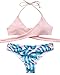 MOOSKINI Womens Padded Push-up Bikini Set Bathing Suits Two Pieces Swimsuit Light Pink Medium