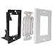 Brush Wall Plate Decora Bristle Insert with Single Gang Mounting Bracket for HDMI AV TV Low Voltage Cables (White)