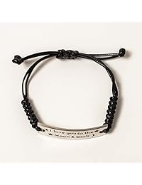 Heazon Grabado Inspirational Pulseras Ella creía que podía por lo que hizo ajustable cordón de cuero, metal común, RK0035-FBA