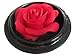 Jittasil Thai Hand-Carved Soap Flower, 4 Inch Scented Soap Carving, Red Rose In Decorative Pine Wood Case