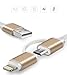 iPhone 7/6s/6/SE/5s Cable, BELUGA® 3.2ft Duo 2-in-1, Lightning Cable with 8 Pin & Micro USB Connectors for iPhone 6S/SE/6/5S, iPad Air, iPod 5, Samsung, HTC, Motorola, Nokia [Gold]