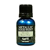 Ready-to-use Metallic Royal Blue 100% Edible Food Paint for Cake and Icing Decoration by Rainbow Dust