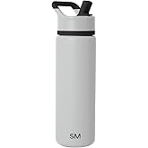 Simple Modern Water Bottle with Straw Lid | Vacuum Insulated Stainless Steel Metal | Reusable Leak Proof BPA-Free Cup for School | Summit Collection | 22oz, Ice Gray