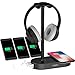 QI Headphone Stand with USB Charger COZOO Gaming Headset Holder Hanger with 3 Port USB Charging Station and Wireless Charging Pad – Suitable for Gaming, DJ, Wireless Earphone Display (Black)thumb 1