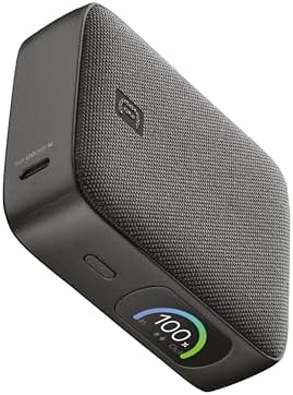 Batterie Externe PowerView IQ 10 000 mAh avec écran TFT Intelligent, Ports USB-C 45 W et USB-A 18 W, Charge simultanée, Finition Tissu, Gris