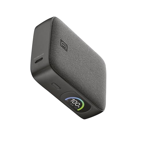 Batterie Externe PowerView IQ 10 000 mAh avec écran TFT Intelligent, Ports USB-C 45 W et USB-A 18 W, Charge simultanée, Finition Tissu, Gris