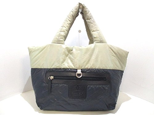 格安人気 シャネル Chanel トートバッグ コココクーン ネイビー グレー 中古 B07dhpdt67 Hermescolleges Ca