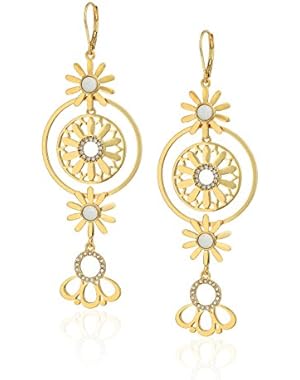 Linear Flower Drop Earrings