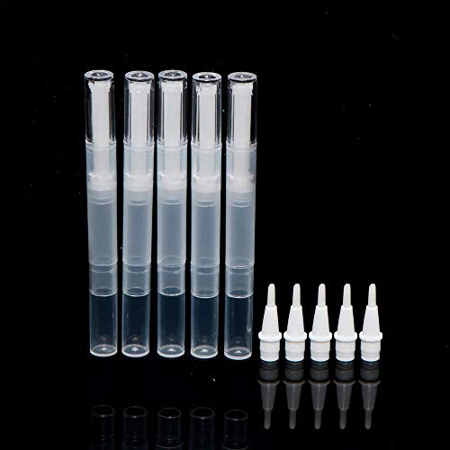 12 Pack 3 ml Transparent Twist Pens, Empty Nail Oil Pen with Brush Tip, Cosmetic Lip Gloss Container Applicators Eyelash Growth Liquid Tube