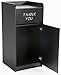 36 Gallon Restaurant Fast Food Trash Bin, Receptacle with Door, Tray Holder (Black Melamine)