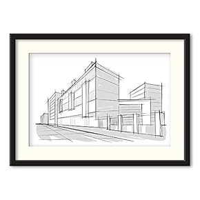 Black Paper Framed for Living Room Bedroom Black...