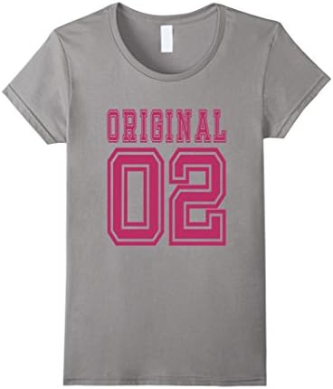 Women's 2002 T-shirt 15th Birthday Gift 15 Year Old Girl B-day Cute XL Slate