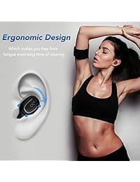 Comfom 5.0 Auriculares inalámbricos Bluetooth Binaural Calling Sonido Estéreo Deep Bass True Wireless Mini Auriculares en Auriculares de Oreja 16H Tiempo de Reproducción con Estuche de Carga y Micrófono Integrado para Correr Deporte