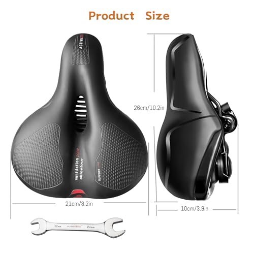 Hmseng Comfort Bike Saddle, Very Comfortable Bicycle Saddle for Mountain, Road, Urban Bike,