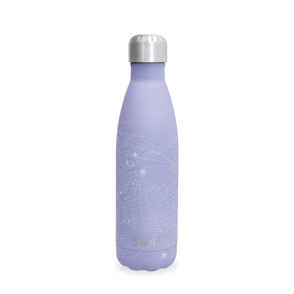 S’well Stainless Steel Water Bottle 17 ounces Periwinkle Stars Triple Layered Vacuum Insulated Containers Keeps Drinks Cold for 36 Hours and Hot for 18 Perfect for On the Go