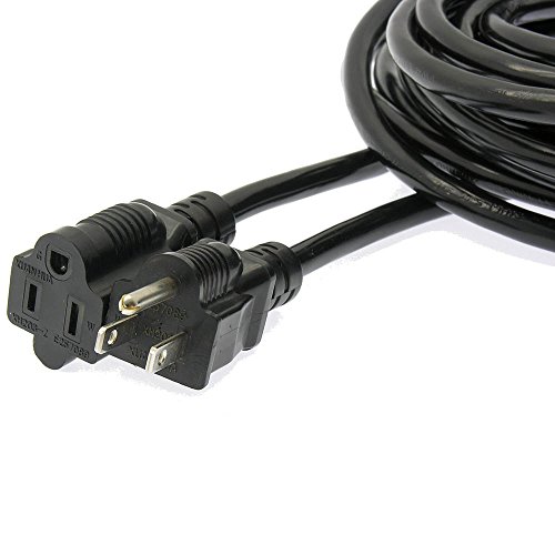 GOWOS (20 Pack) 10Ft Power Cord 5-15P to 5-15R Black/SJT 16/3