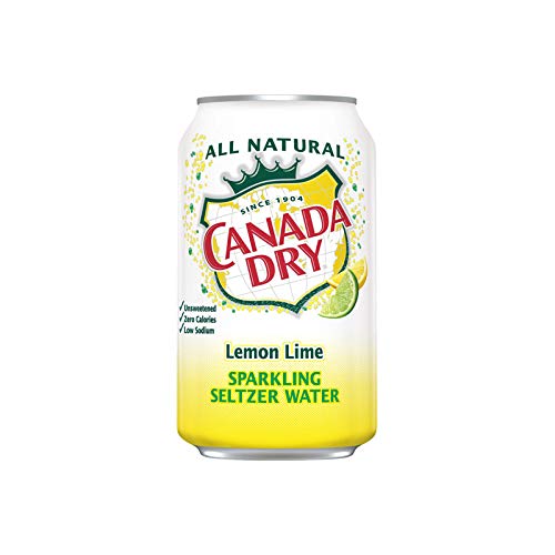 Canada Dry Lemon Lime, Sparkling Seltzer Water, 12oz Can (Pack of 18