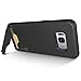 CoverON SecureCard Series Case for Samsung Galaxy S8 Plus, Credit Card Holder Hybrid Phone Cover with Faux Brushed Metal Design - Black