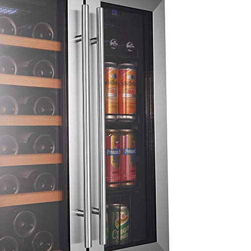LANBO Wine and Beverage Refrigerator, Compact Built-in Wine and Drink Center Combo, 18 Bottle and 55 Can
