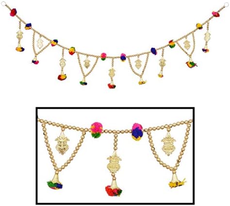 Amba Handicraft Door Hanging Toran Window Valance Dream Catcher Home Décor Interior Pooja bandanwaar Diwali Gift Festival Colorful Indian Handicraft Love.TORAN59
