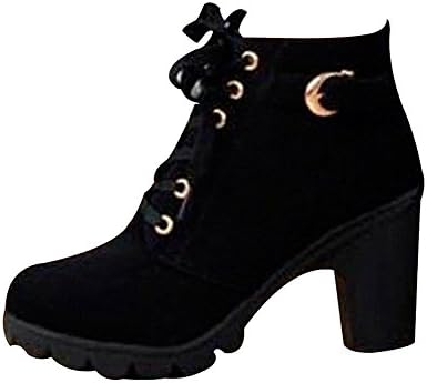 Hee Grand Women Casual All Match Platform Thick Heel Martin Boots US 7 Black