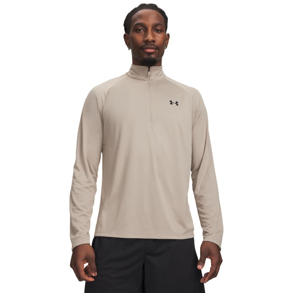 Under Armour Men's Tech 2.0 1/2 Zip, (203) Timberwolf Taupe / / Black, 4X-Large Image