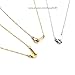 ELBLUVF Stainless Steel Yellow Gold Rose Gold Silver Plated Sideways Cross Necklace
