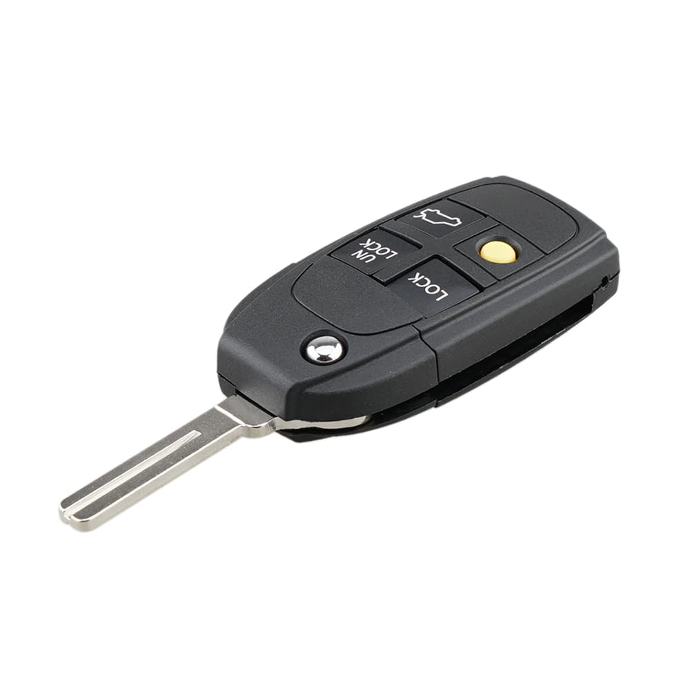 Unifizz Car Replacement Key Fob Shell Case S780D 4 Key Button Black for Volvo S40 V40 C70 S60 S80
