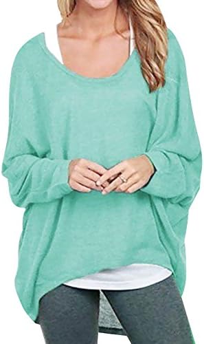 Oryer Womens Casual Oversized Baggy Off Shoulder Shirts Batwing Sleeve Loose Pullover Tops