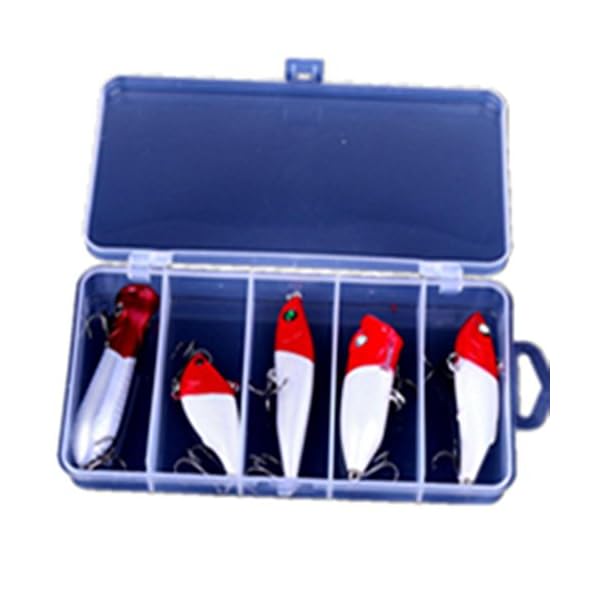 Laimeng5PCS-Plastic-Fishing-Lures-Hard-Bait-Minnow-Pencil-Crank-Popper-with-Tackle-Box