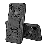Xiaomi Redmi Note 7 Case, Xiaomi Redmi Note 7 Pro Case, Shockproof Heavy Duty Combo Hybrid Rugged Dual Layer Armor with Kickstand Grip Case Cover for Xiaomi Redmi Note 7 (Black)