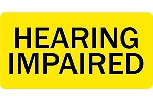 Hearing Impaired Veterinary Labels - 2” x 1”, 500 Labels/Roll, Yellow w/Black Text | Cages, Charts, Files or Records - Veterinary Offices and Hospitals | LabelValue Brand