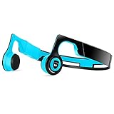 JUHALL Bone Conduction Headphones, Bluetooth V4.2 Earphones Wireless Sports Headset Built-in Mic Sweatproof for iPhone, Android, Other Bluetooth Enabled Devices (Blue)