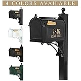 Personalized Whitehall Capitol Mailbox with Side Address Plaques &amp; Post Package (4 Colors Available)