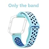 Fitbit Blaze Band, Soft Sport Silicone Replacement Wristband Strap for Fitbit Blaze Smart Watch (S - Teal/Blue)