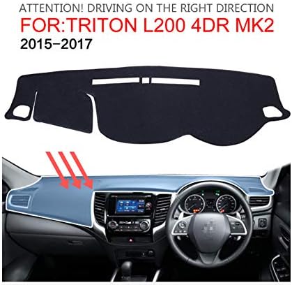 linfei Dash Mat Dashmat Black Carpet Cover For Mitsubishi Triton L200 4Dr Mk2 2015-2017 Sunscreen Insulation