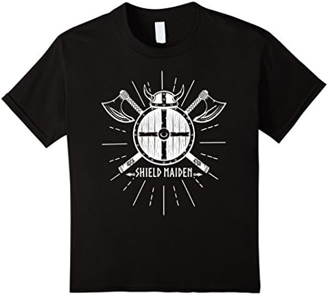 unisex-child Viking tshirt Shield Maiden Viking shirts for women 12 Black