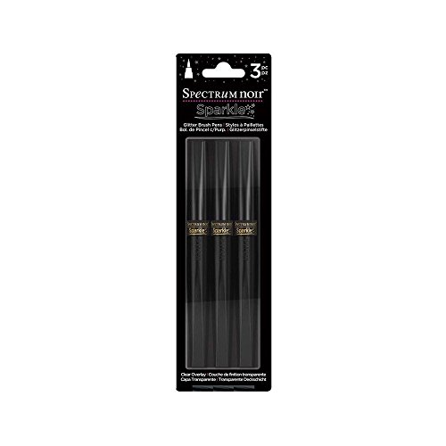 Spectrum Noir Sparkle Glitter Brush Pen Clear Overlay, 3 Piece