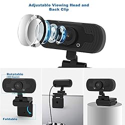 FUVISION Webcam with Microphone, Web Cameras for