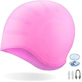 Orgrim Long Hair Swim Cap,Waterproof Silicone Swimming Cap for Adult Woman and Men,Keeps Hair Clean Ear Dry with Nose Clip and Ear Plugs
