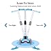 OUTON Kick Scooter for Kids 3 Wheel Lean to Steer Adjustable Height PU ABEC-7 Flasing Wheels Blue