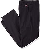 Dickies Occupational Workwear LP700BK 36x30 Polyester/ Cotton Relaxed Fit Men's Premium Industrial Flat Front Comfort Waist Pant with Straight Leg, 36