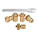 BIQU 3D-M6 0.4mm Brass Extruder Nozzle Print Head for 1.75mm Filament 3D Printer (Pack of 5pcs)