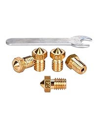 BIQU 3D M6 Cabezal de impresión, latón de 0.02 pulgadas para filamento de 0.07 pulgadas para impresora 3D (5 unidades).
