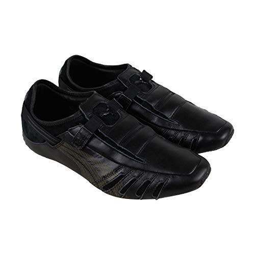 PUMA Men's Vedano Leather Slip-On Shoe,Black/Black/Ribbon Red,9.5US/ D US