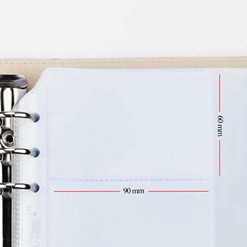 Business Card Book Holder, AHGXG PU Leather Organization with 3 Ring Binders and Folder Pen Holder, 360 Cell