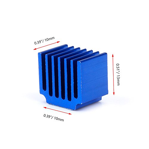 Upgrade Stepper Motor Driver Heatsink, FYSETC 3D Printer Parts Driver Heat Sink Aluminum Heatsinks Cooling Fin Drivers for Raspberry Pi LV8729 A4988 DRV8825 TMC2208 TMC2100 TMC2130 Driver-10 Pcs, Blue