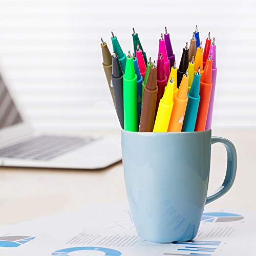Dual Tip Brush Pen Art Markers, Calligraphy Brush Pens for Lettering, 24 Pack Brush and Fine Tip Markers for Coloring Books Sketching Bullet Journaling